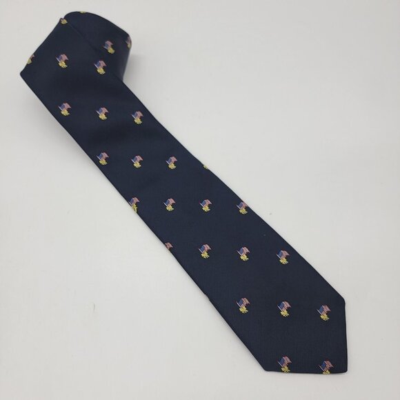 Vintage Alynn Polyester Necktie 1982 Support‎ Our Troops Flags Yellow Ribbons - Picture 1 of 6